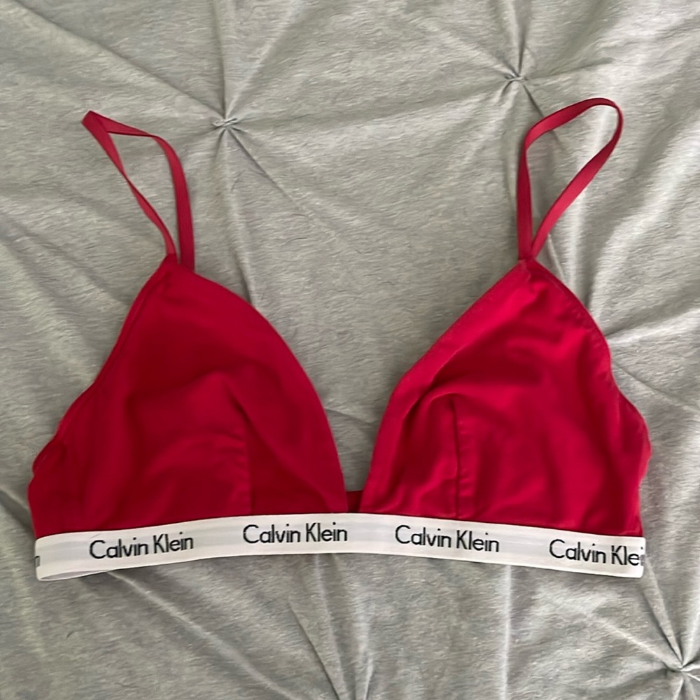 Red Calvin Klein bralette